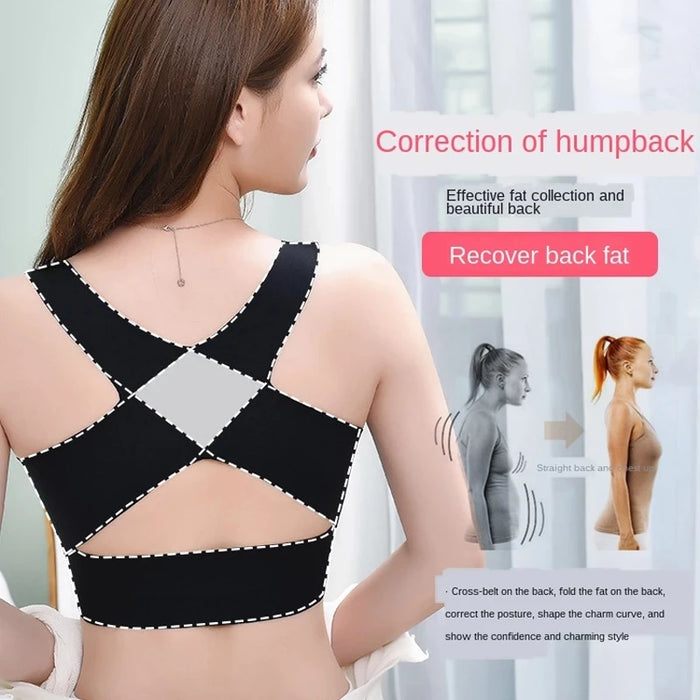 Posture Correction Bra Seamless Women'S Underwear Adjustable Push up Brassiere Shockproof Sports Vest Corset Back Bralette